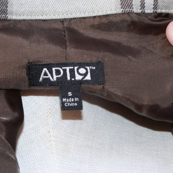 Apt 9 Brown Plaid Tie Pea Coat Jacket - Picture 5 of 6